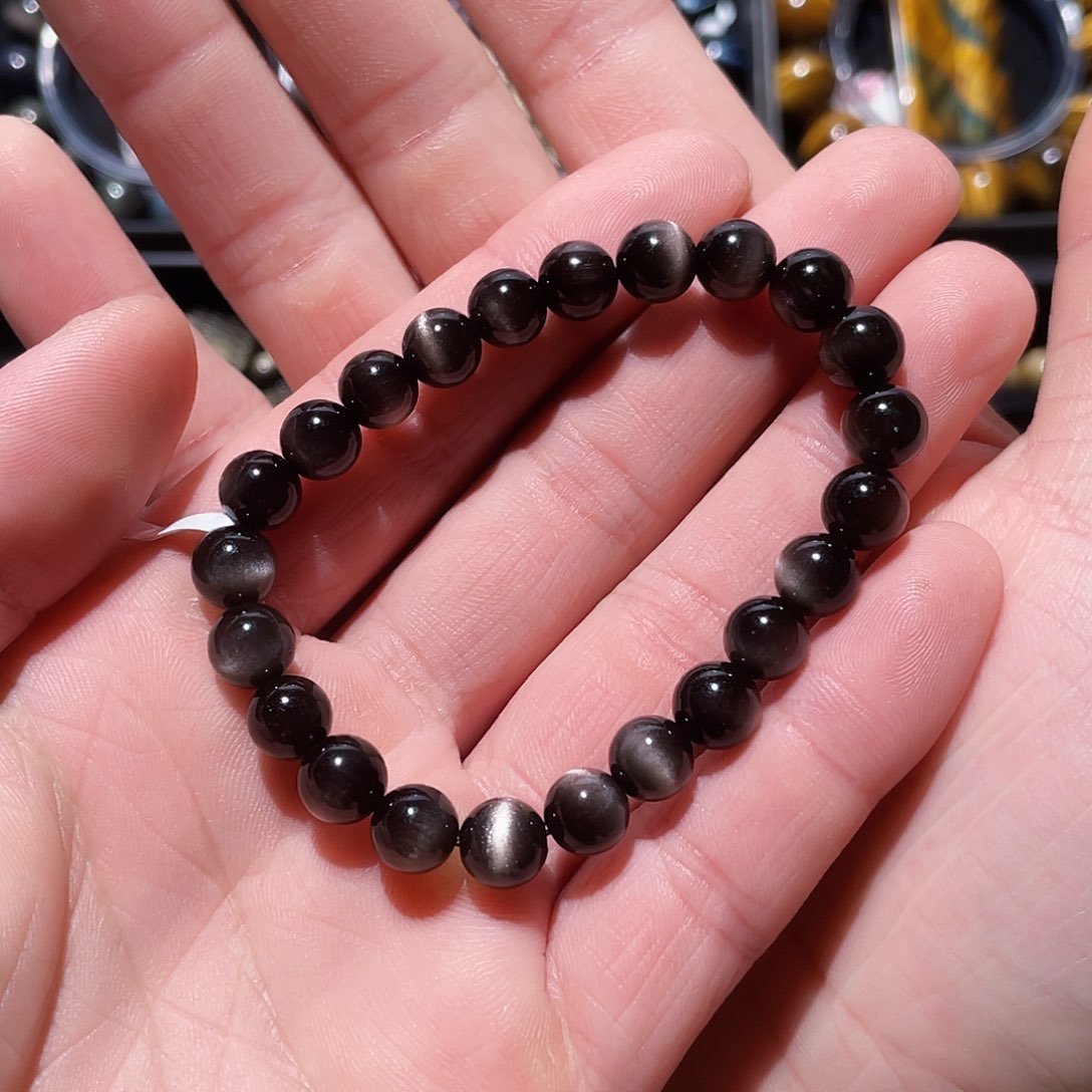黑曜岩手串未镶嵌8****3