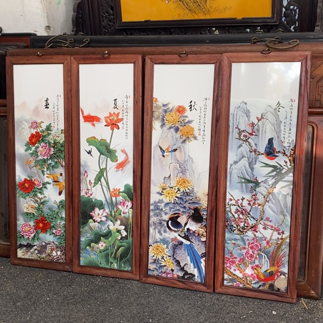 瓷65*22*4 景德镇瓷板画柴窑烧制