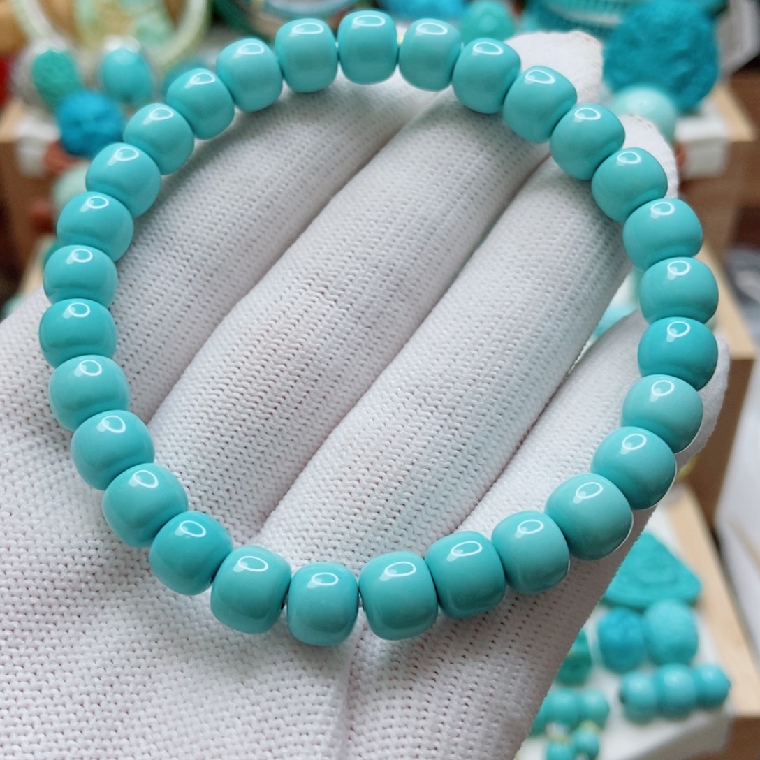 绿松石未镶嵌老型手串8m