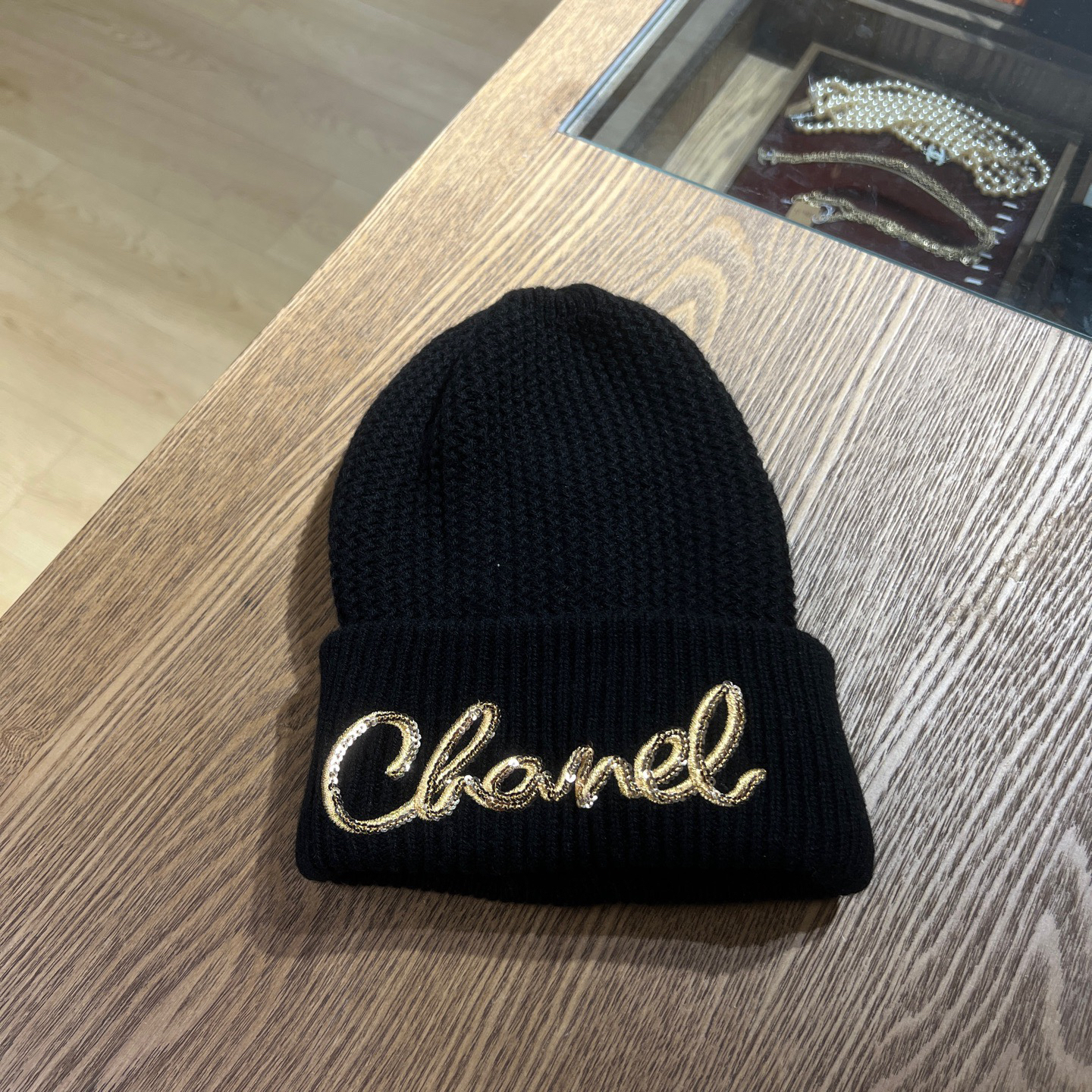 99新 Chanel/香奈儿 vem540 22A刺绣针织绒线帽 55-60码 山羊绒