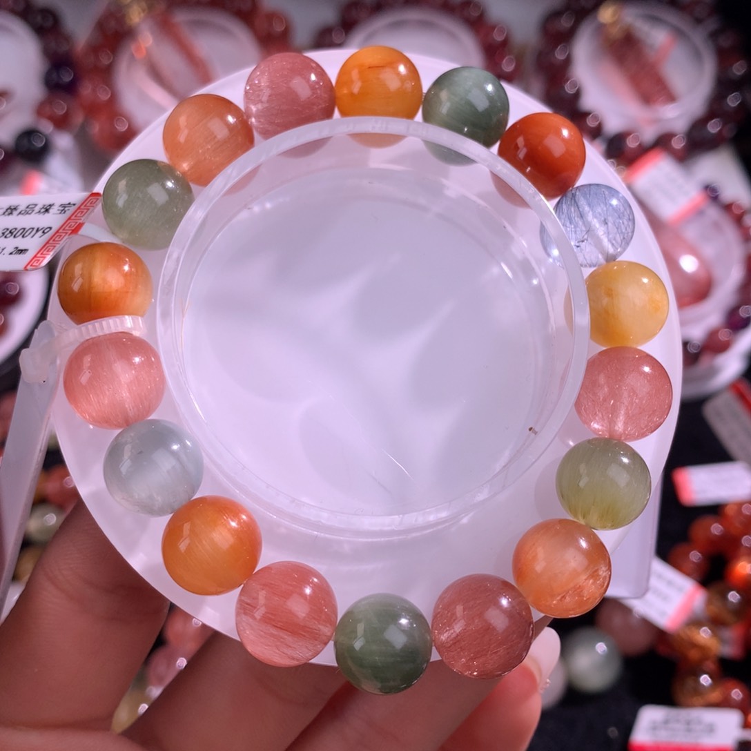 未镶嵌手串水晶彩兔毛 11.2mm