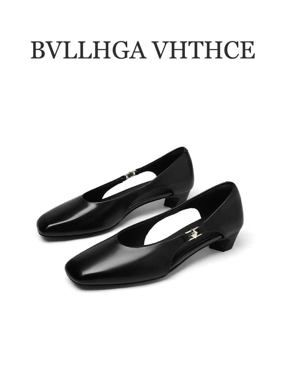 BV【芯片】夏季设计师新款方头侧开镂空时尚百搭胎牛皮女款凉鞋223