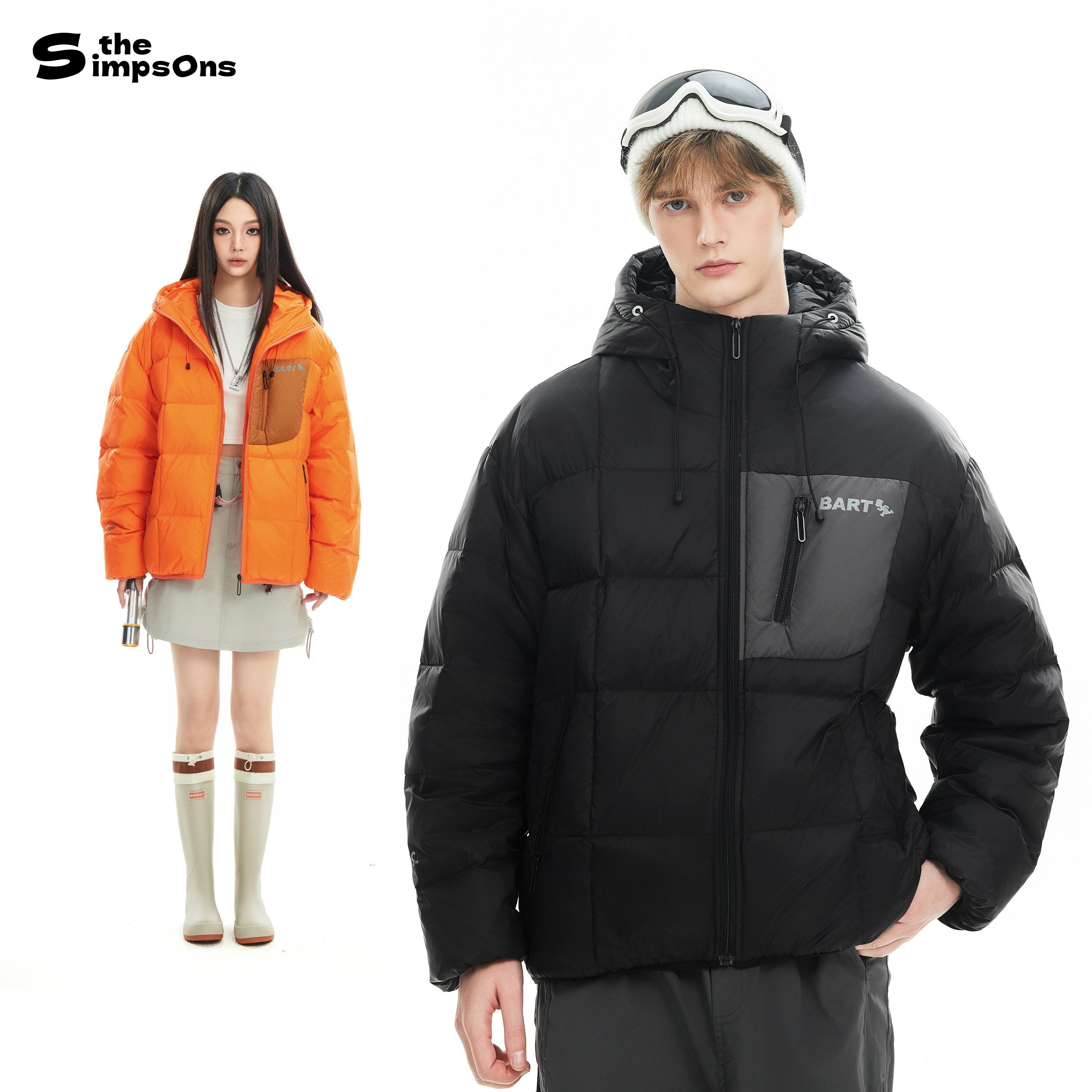 THESIMPSONS辛普森一家连帽羽绒服冬季新款户外加厚保暖休闲外套