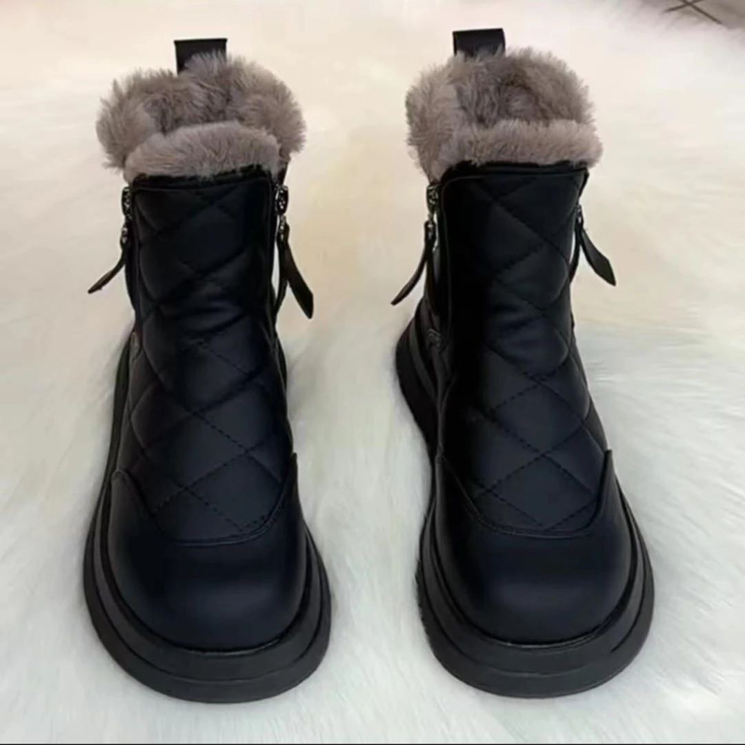 欧伦啄木鸟雪地靴女2025新款加绒加厚东北大棉鞋防水防滑保暖短靴