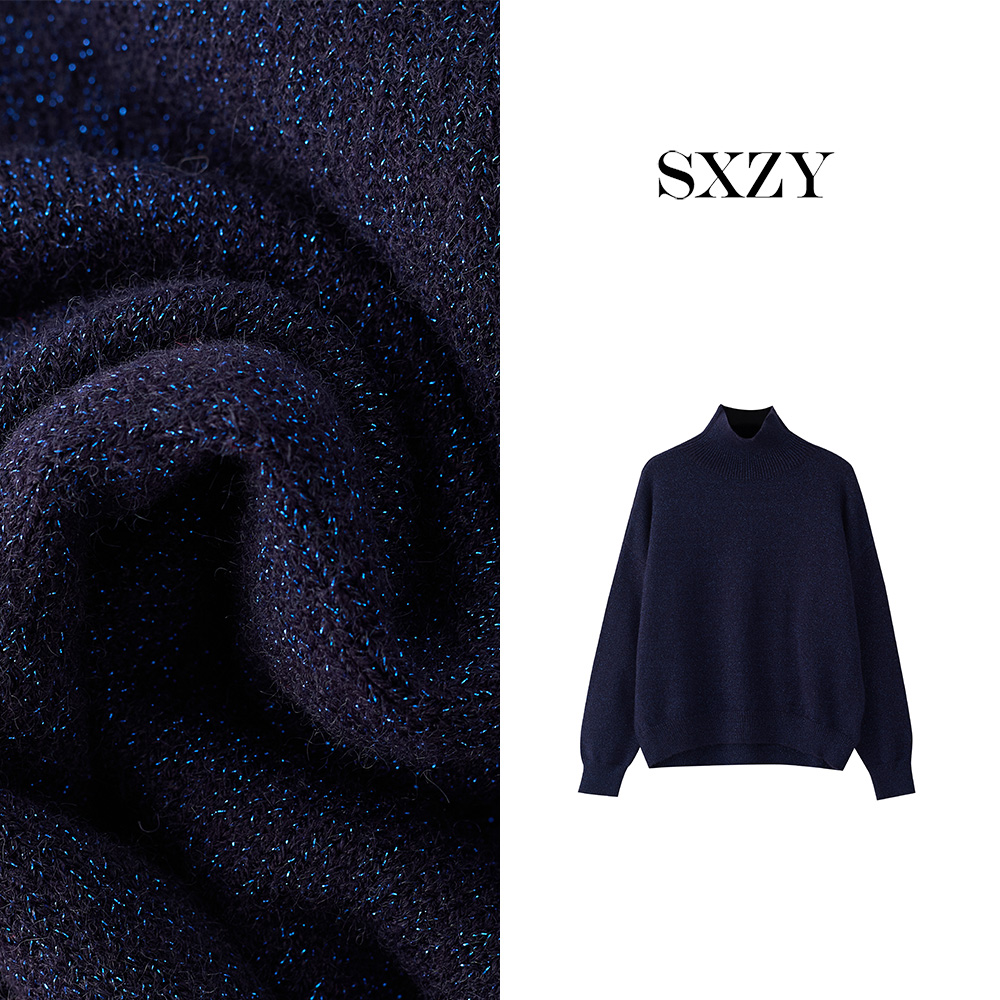 FAFA【梦绒】春季新款高领长袖时尚百搭遮肉显瘦针织衫