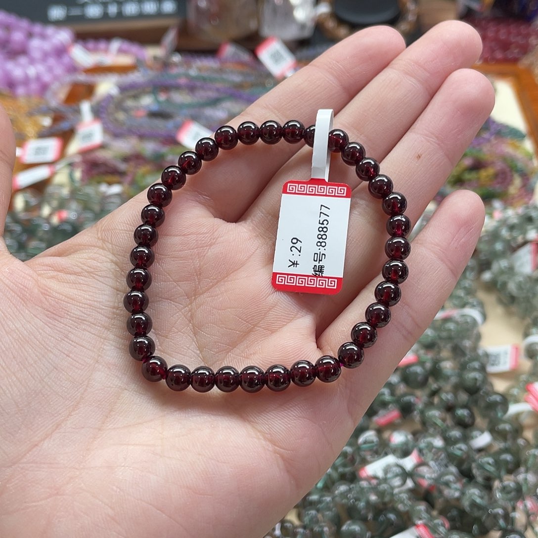 石榴石手链未镶嵌单圈5mm