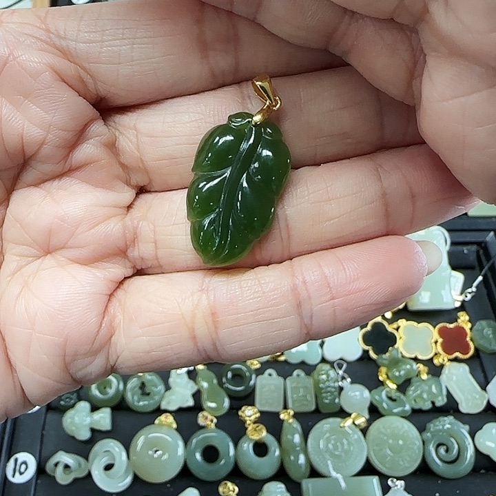 和田玉吊坠(不含链)银S925镶嵌