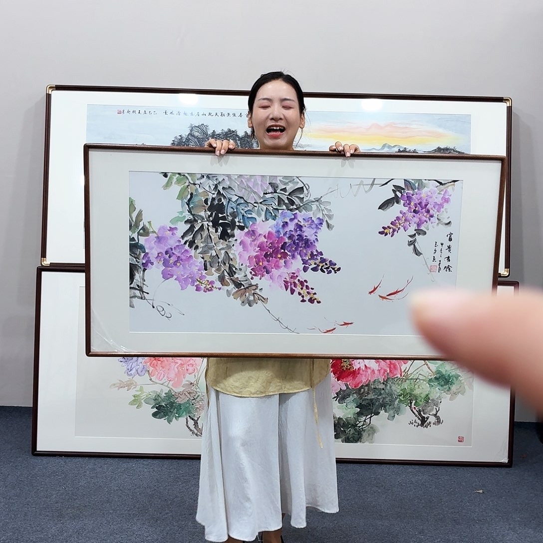 国画手绘作品120×60尺寸