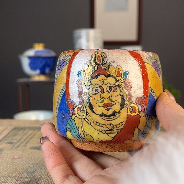 摆件景德柴烧茶杯多人