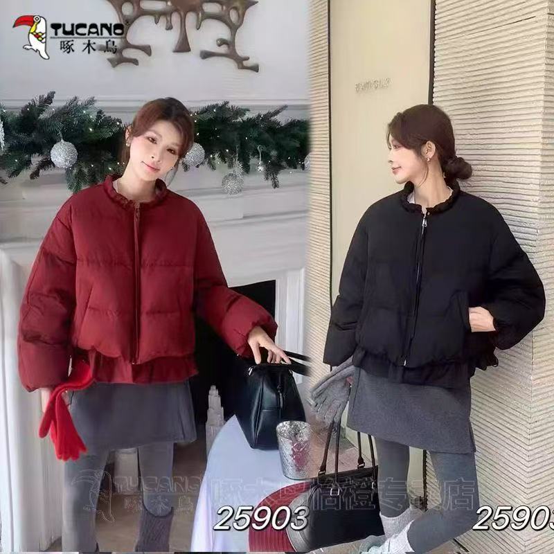 604--新年战袍花苞时尚女短款冬季新款设计感保暖加厚外套女