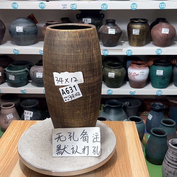 红陶手工制作工艺花盆