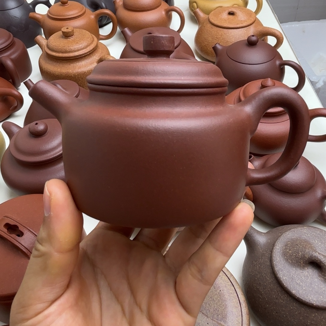 茶壶紫砂紫泥德钟150cc瑕疵