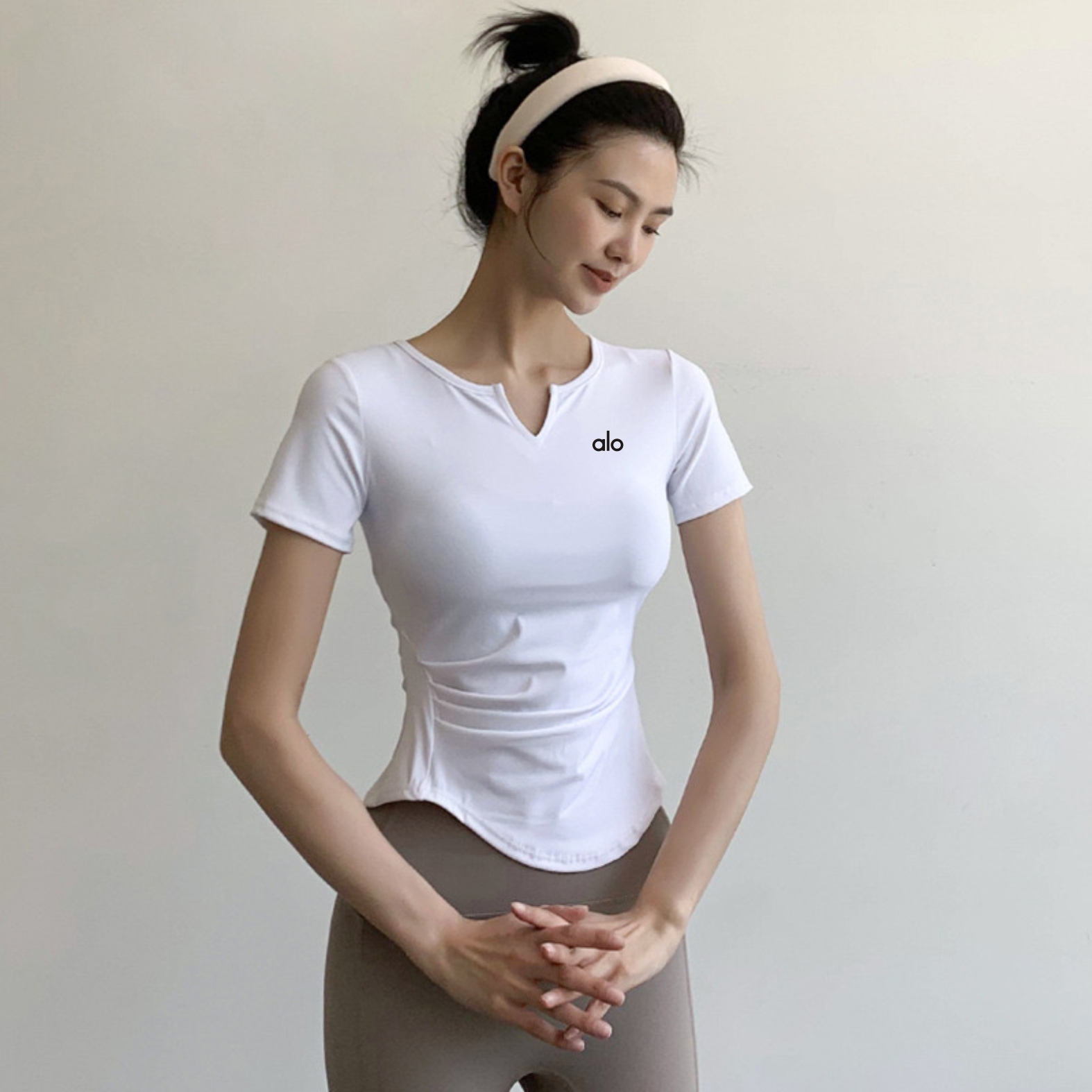 alo outls瑜伽服短袖夏日款速干透气健身训练上衣