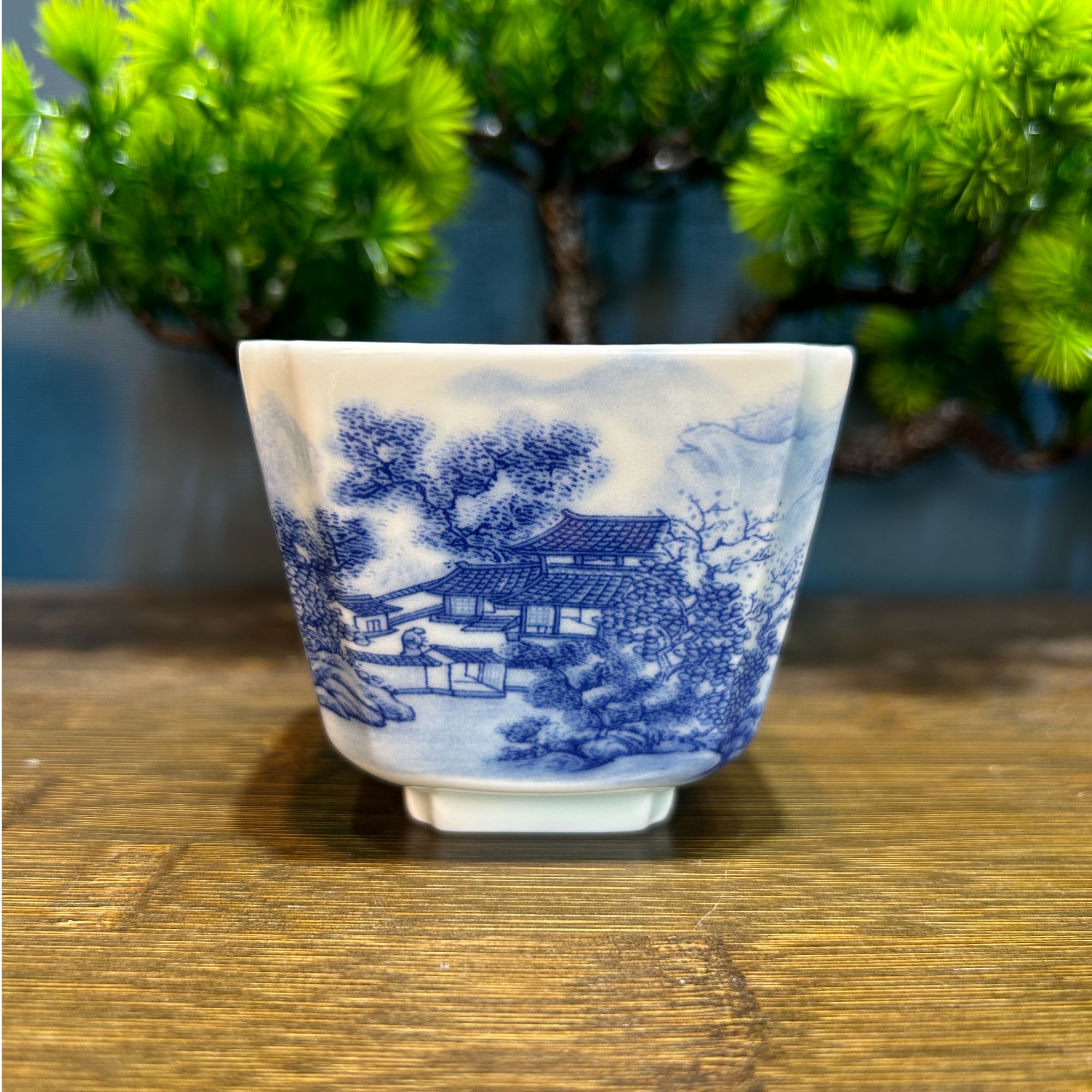 景德镇陶瓷青花山水主人杯