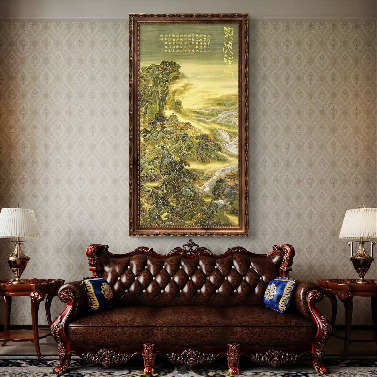 许婷婷展览代表作品----《蓬莱仙山叠翠图》