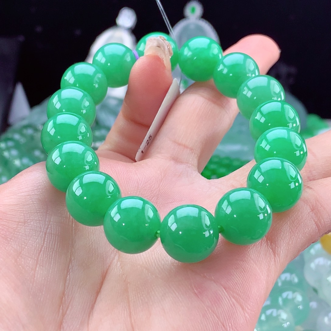 翡翠手链未镶嵌天然缅甸翡翠