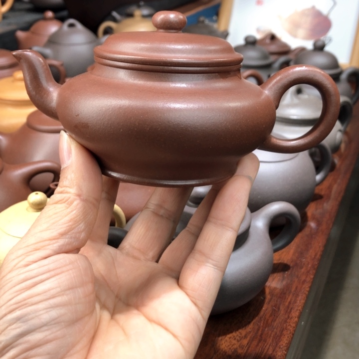 紫砂公道杯底槽青景舟虚扁