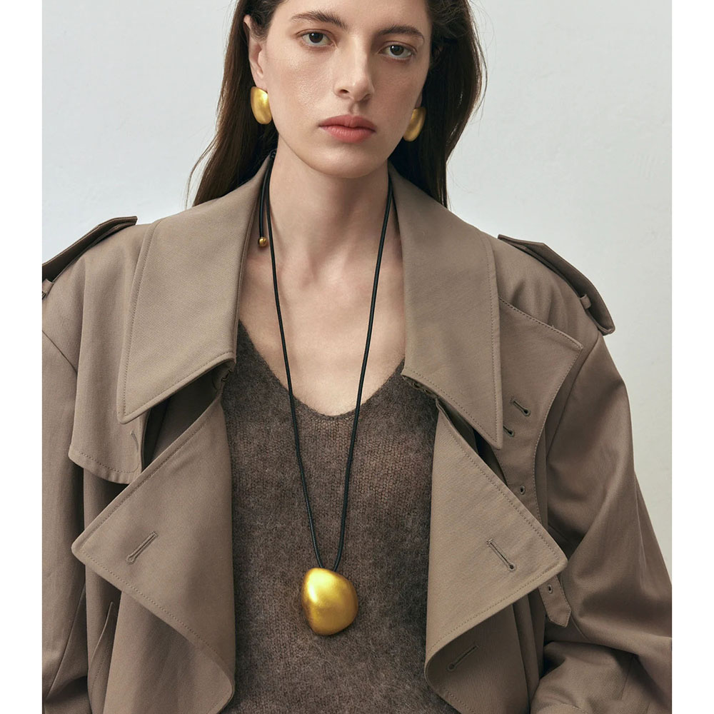 铜合金皮质项链 新中式皮绳关节项链女秋冬款设计高级感简约时尚