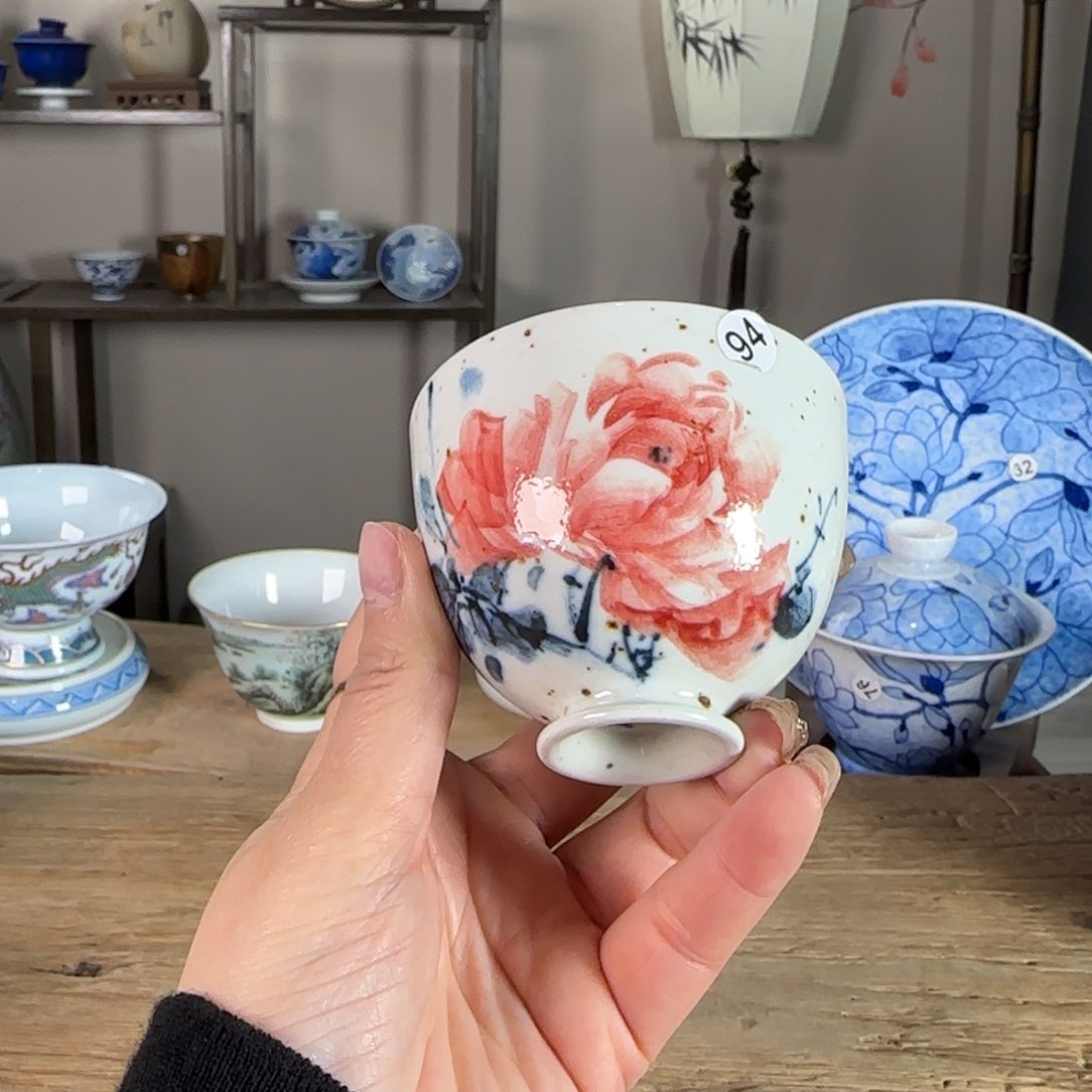 杯景德镇陶瓷柴烧多人