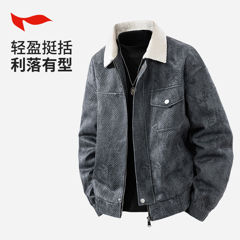 FLYMAN/李宇秋季男士迷彩美式机车夹克大码休闲百搭翻领外套