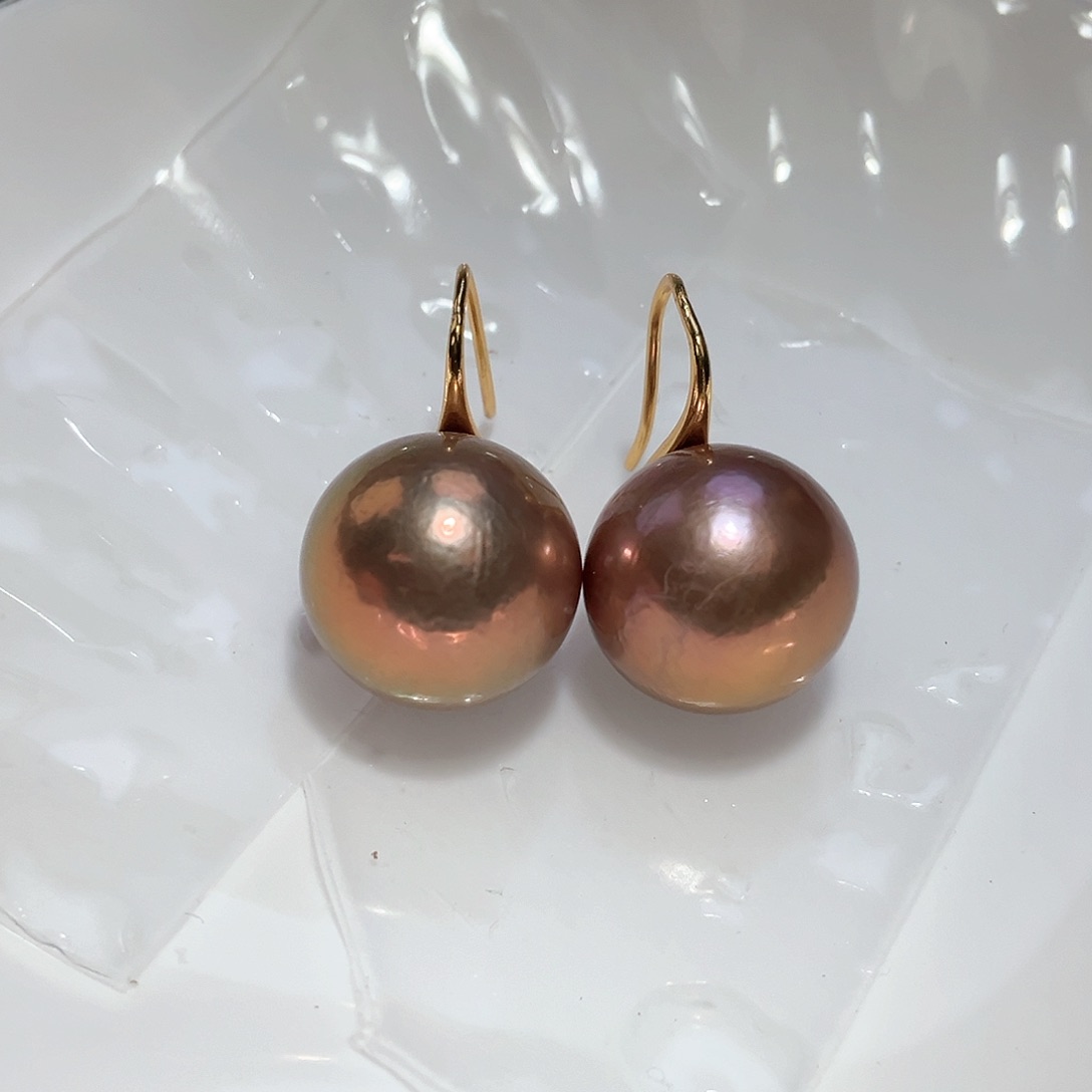 淡水珍珠耳饰银S925镶嵌