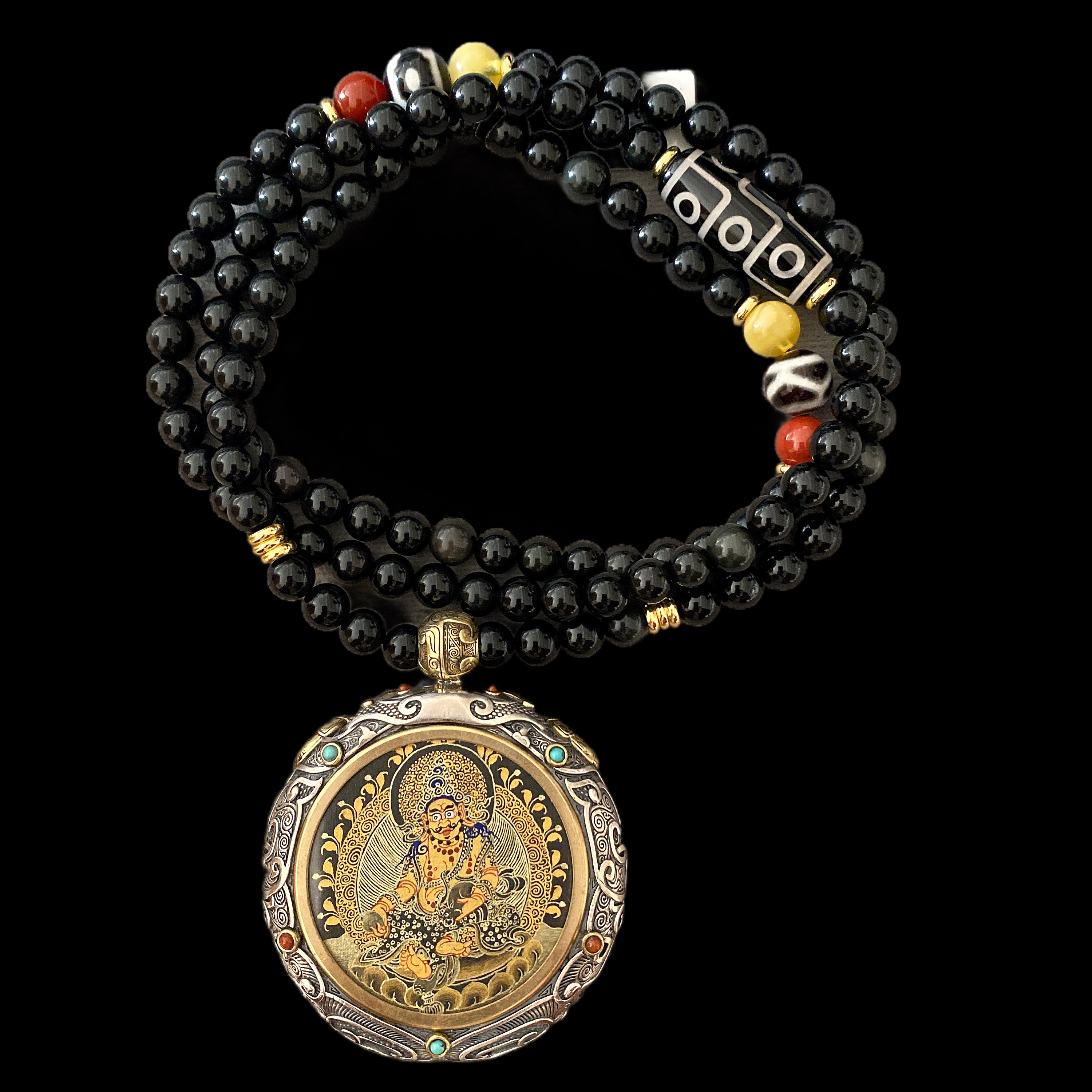 吊坠925银 V8763 银吊坠（黄财神）孤品.