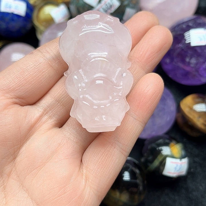 水晶63克粉水晶貔貅未镶嵌