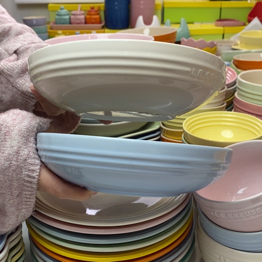 瓷片微瑕2个8英寸圆深盘