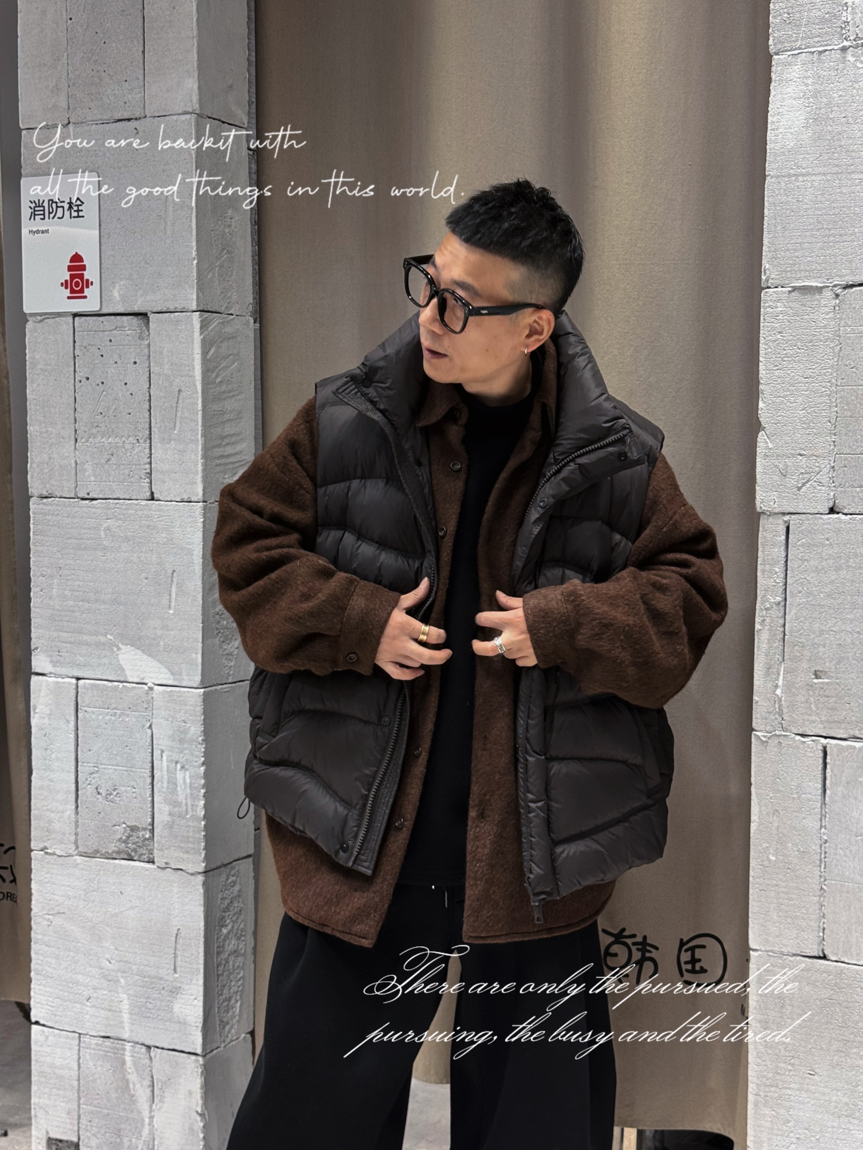 Korean Uncle#韩国正品#「两件套」 -APM羊毛外套＋国标90马甲 