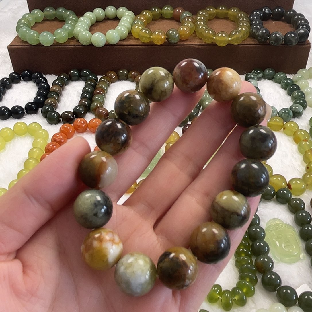 未镶嵌蛇纹石玉手串