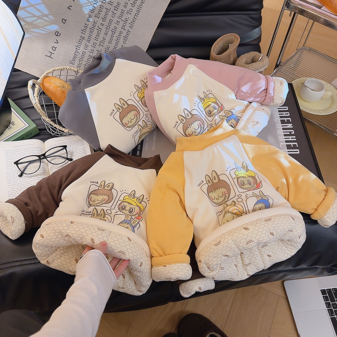 【 温变发热 加绒锁温】儿童冬季套头棉袄三层加厚保暖上衣夹棉打底