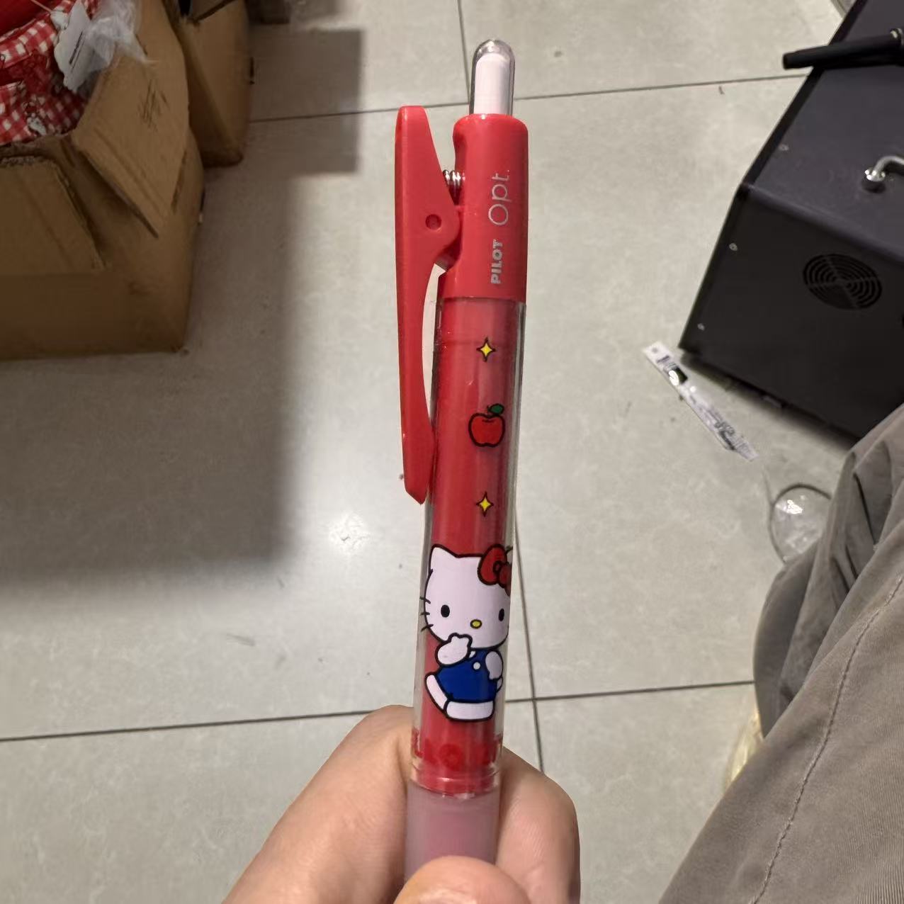 百乐Pilot三丽鸥联名中油笔KT猫OPT低重心黑色笔