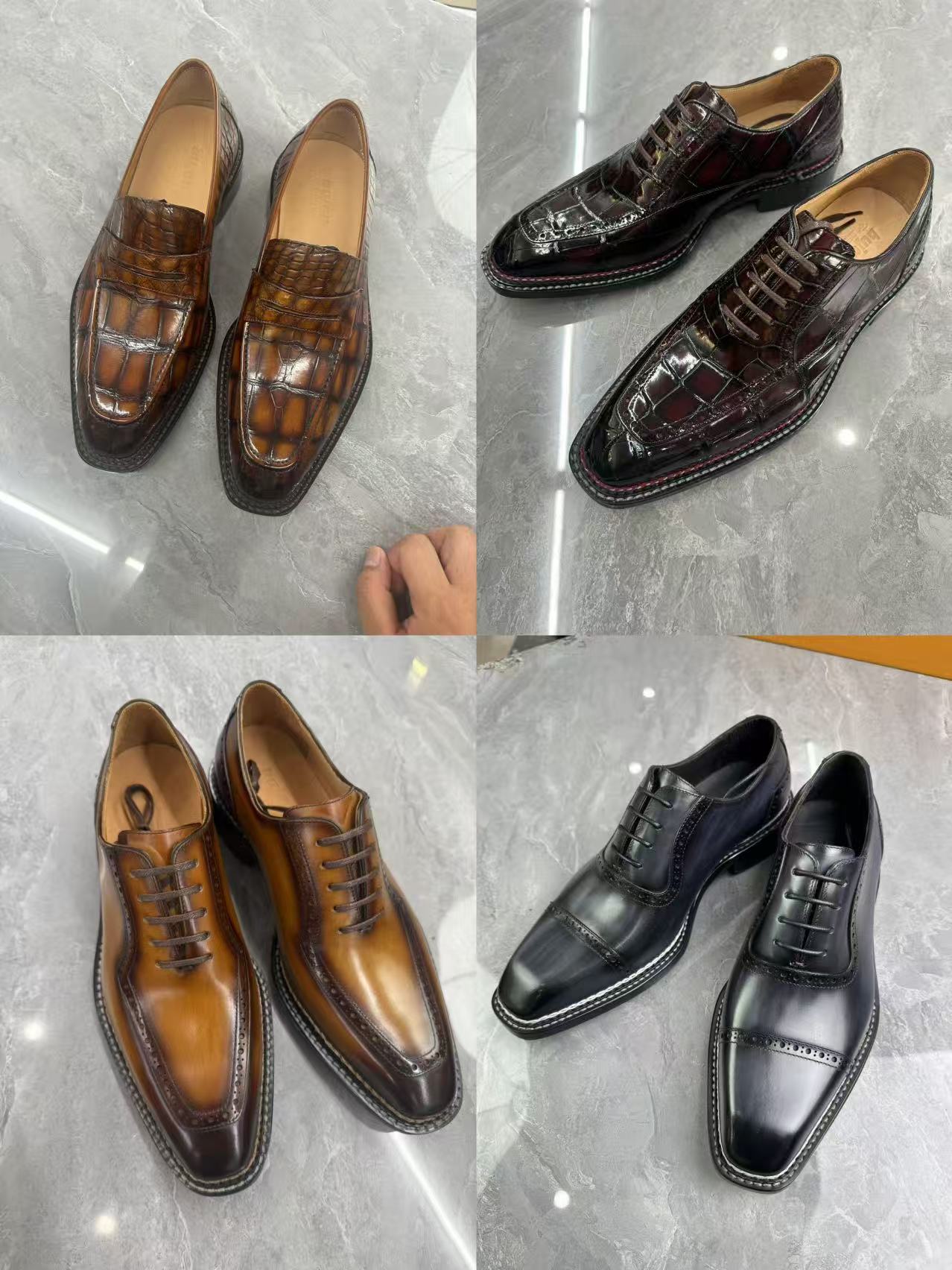 （601-699）男款断码挪威缝手中商品正装皮鞋-公拍链--编号