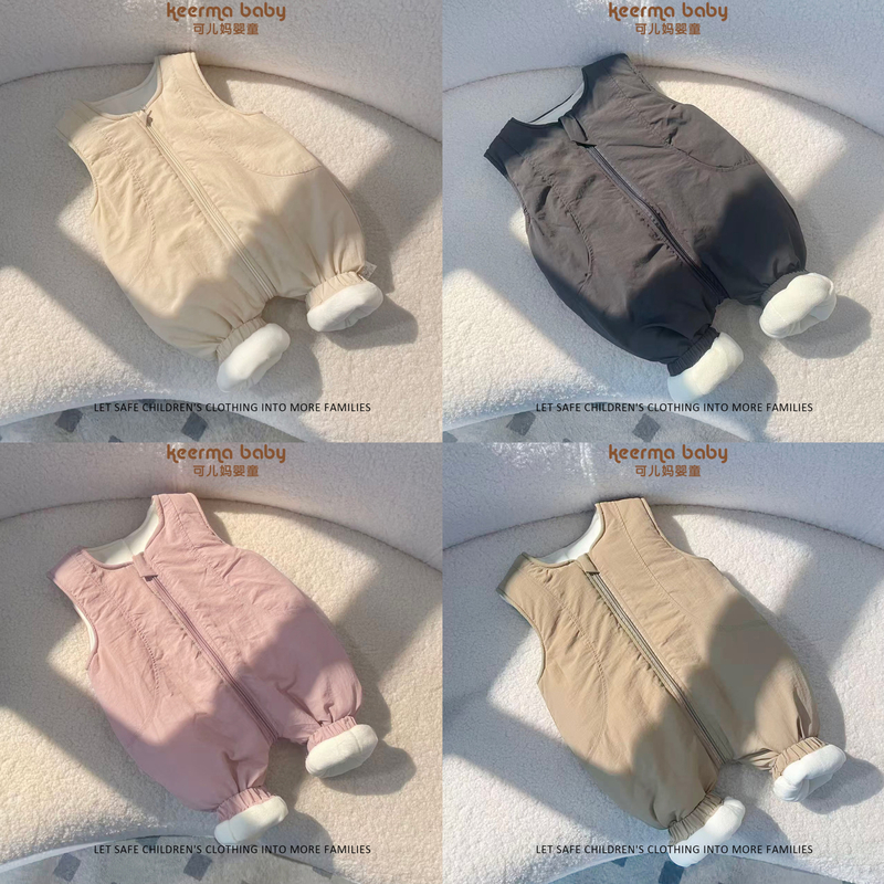 【极寒加厚款】冬季新款背带裤休闲风月牙拼加棉新生儿加厚保暖