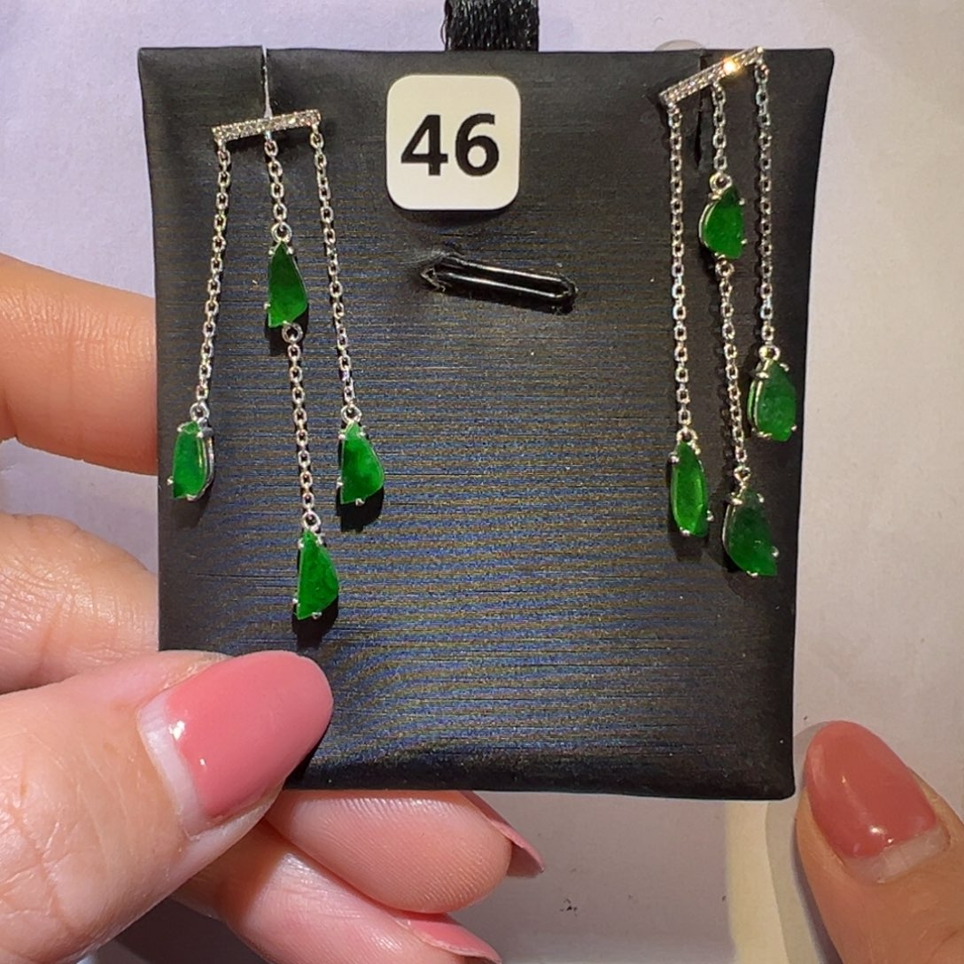 翡翠颈饰18K金镶嵌耳环