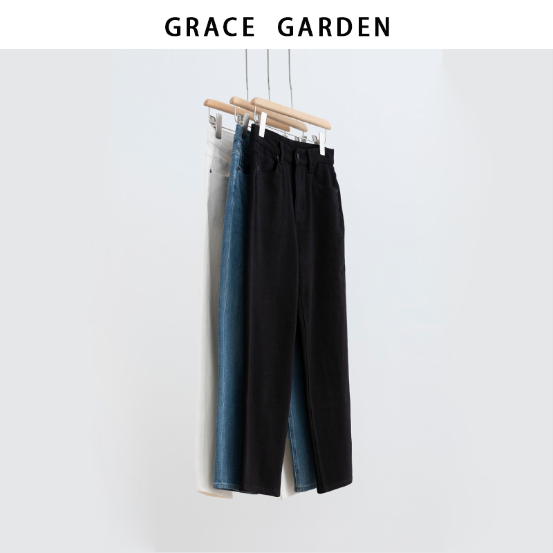 GRACE GARDEN【三好牛！古董系列！25神裤！】直筒显瘦牛仔裤NZK5I1305