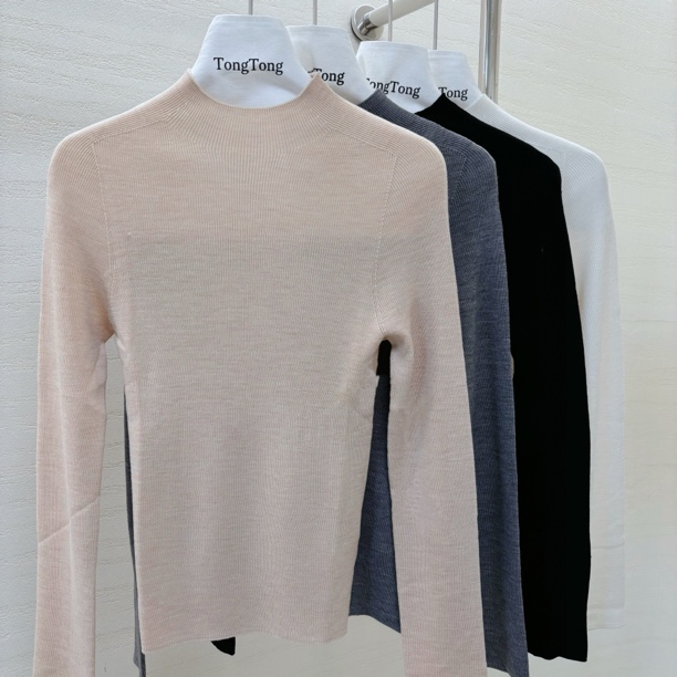 可机洗半高领打底衫修身百搭针织衫702