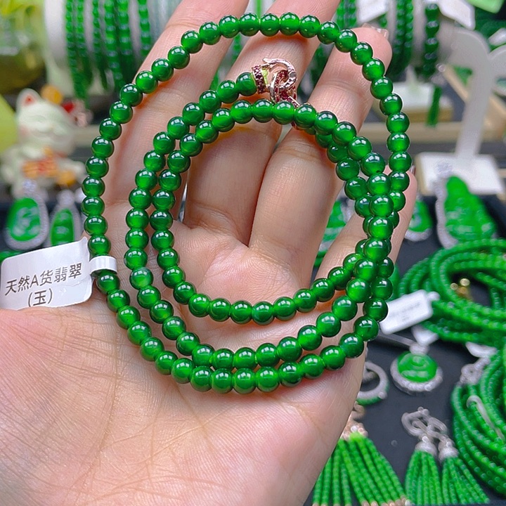 翡翠颈饰未镶嵌圆珠项链5