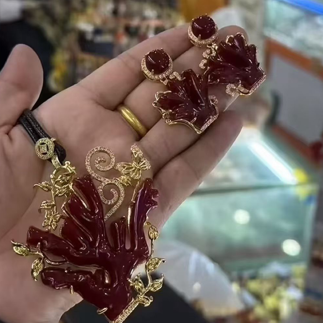 合金亚克力项链 经典项链耳环两件套