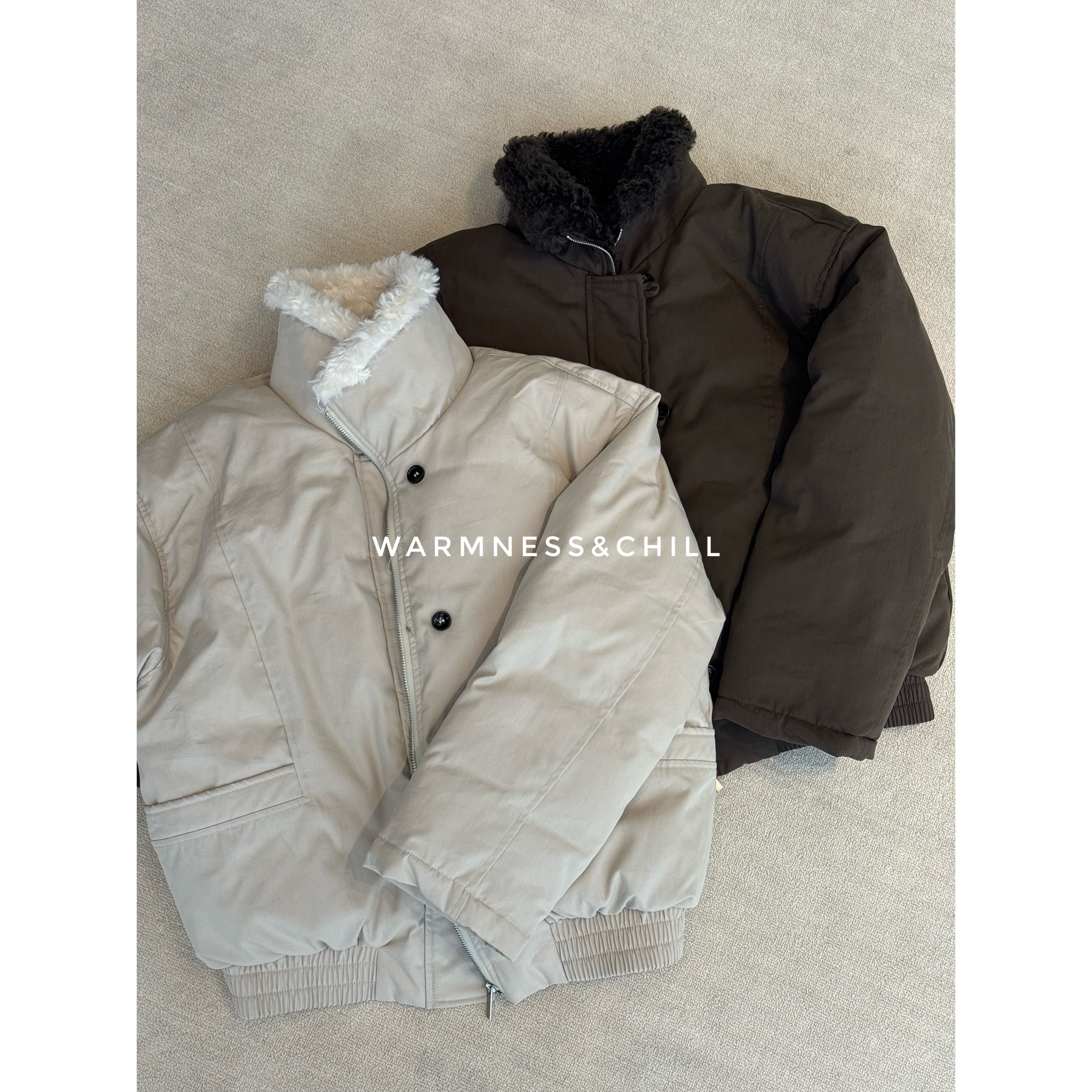 WMNS「卷毛派克羽绒服」冬季派克短款卷毛翻领羽绒服外套