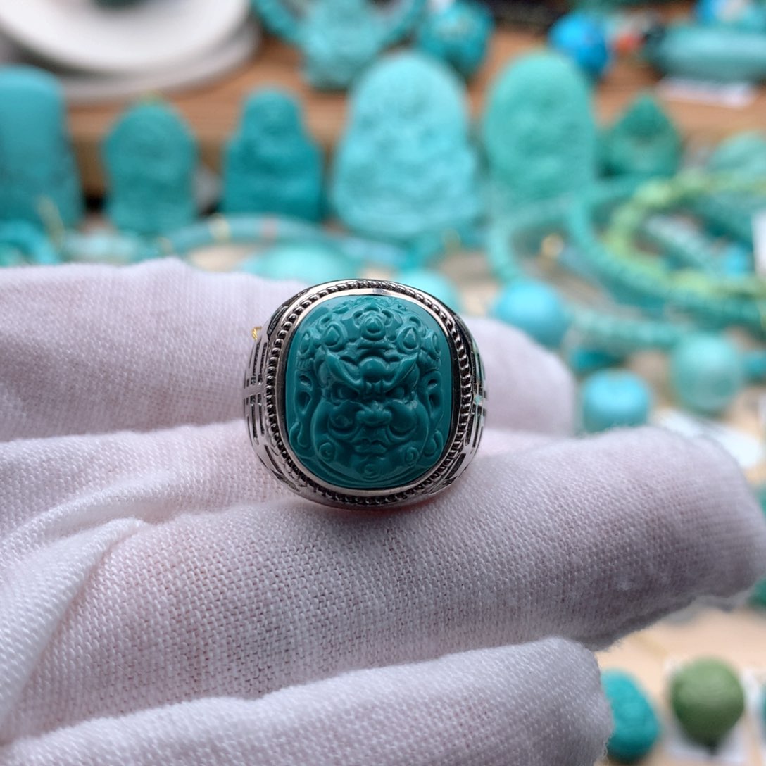 绿松石颈饰银S925镶嵌