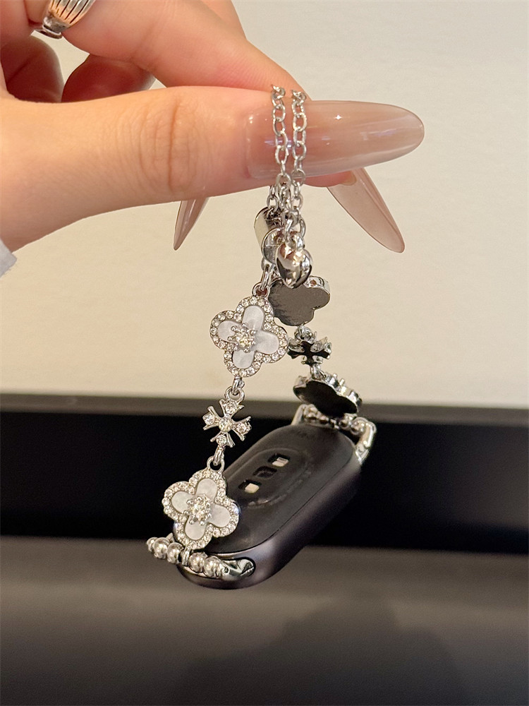 适用小米手环10四叶草克罗心链条表带苹果手表iwatch华为vivo表带