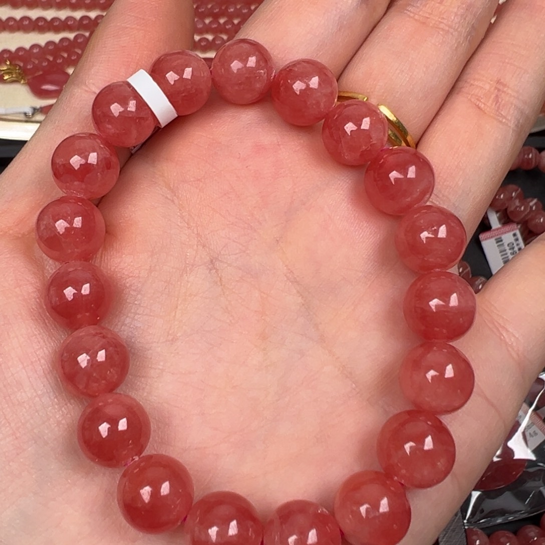 菱锰矿（红纹石）未镶嵌手绳