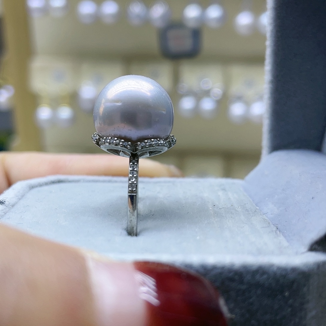 淡水珍珠戒指银S925镶嵌