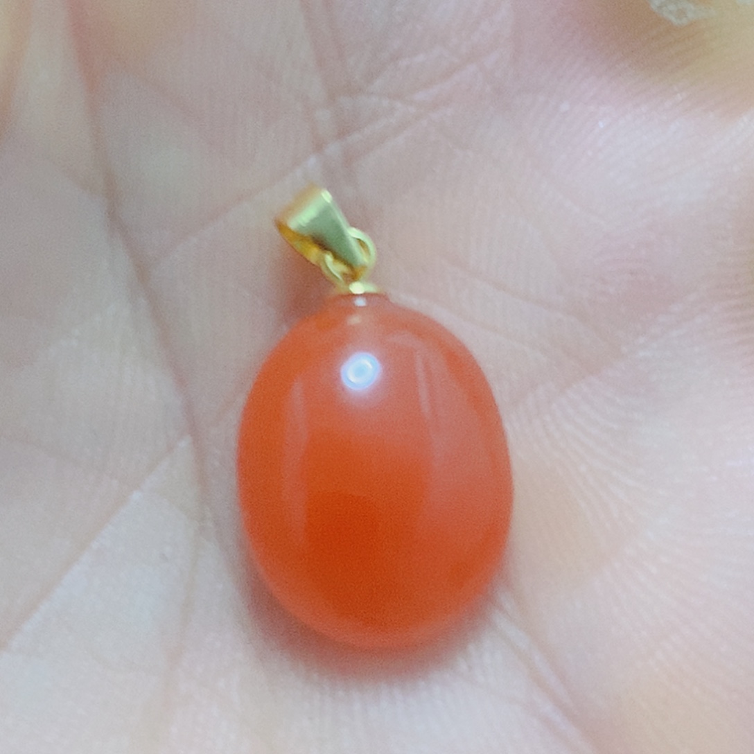 南红玛瑙银S925镶嵌吊坠(不含链)