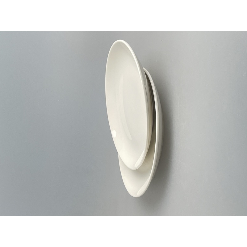 L2 白瓷7寸平盘-建白透明釉直径约18cm  一个装