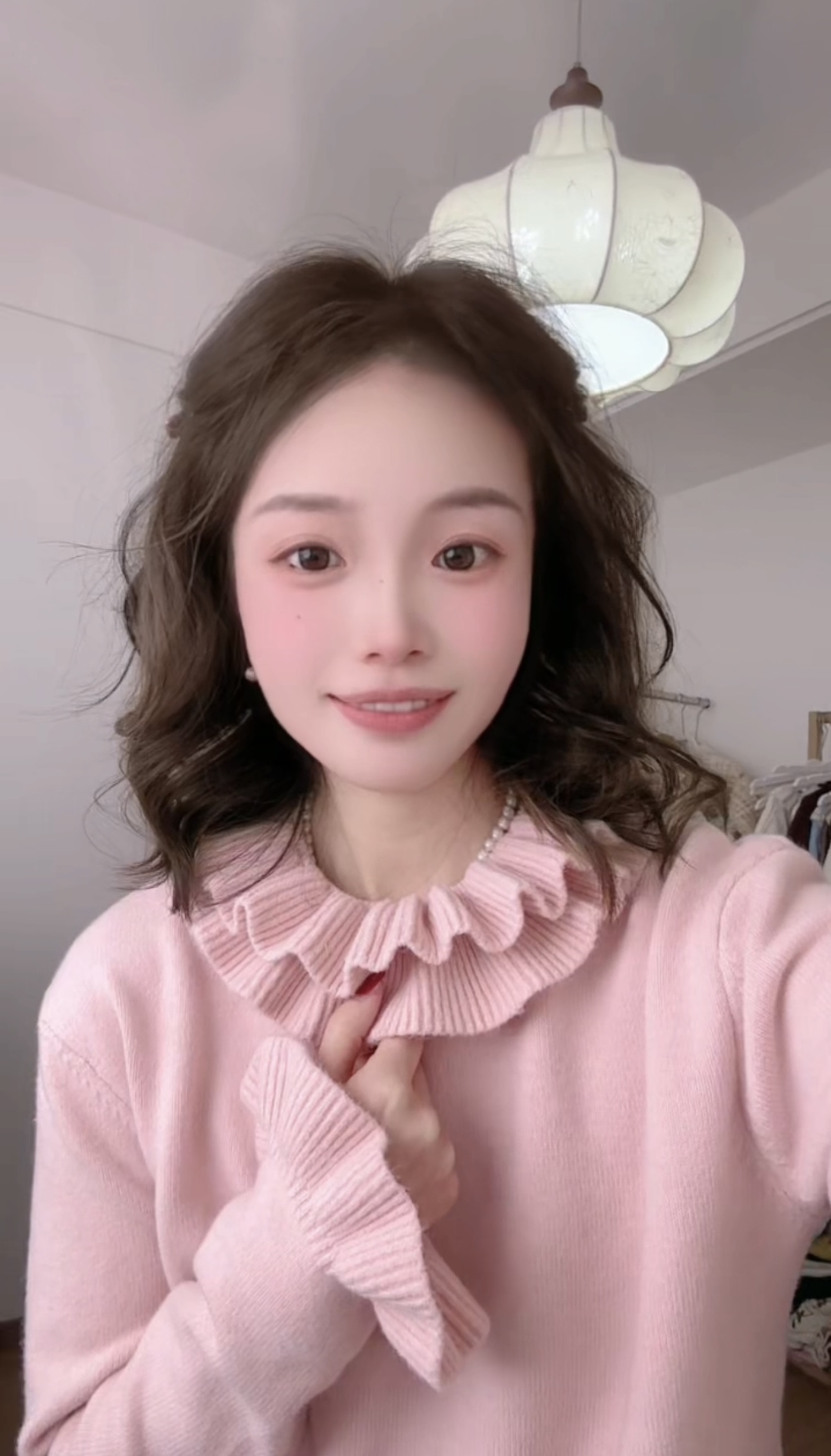 可衣-【花瓣领】森系新款针织长袖打底刺绣