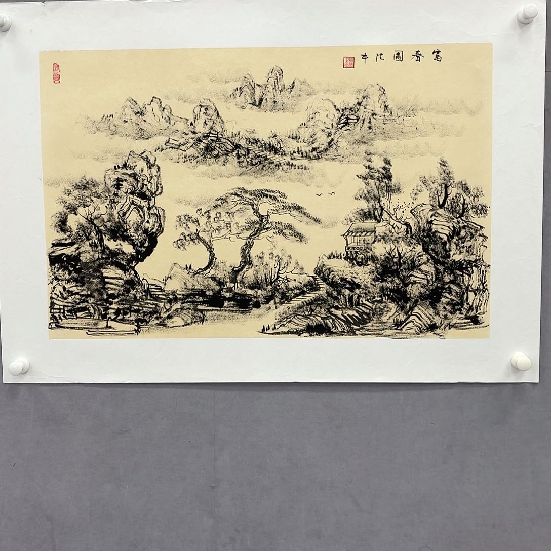 国画艺术家真人手绘