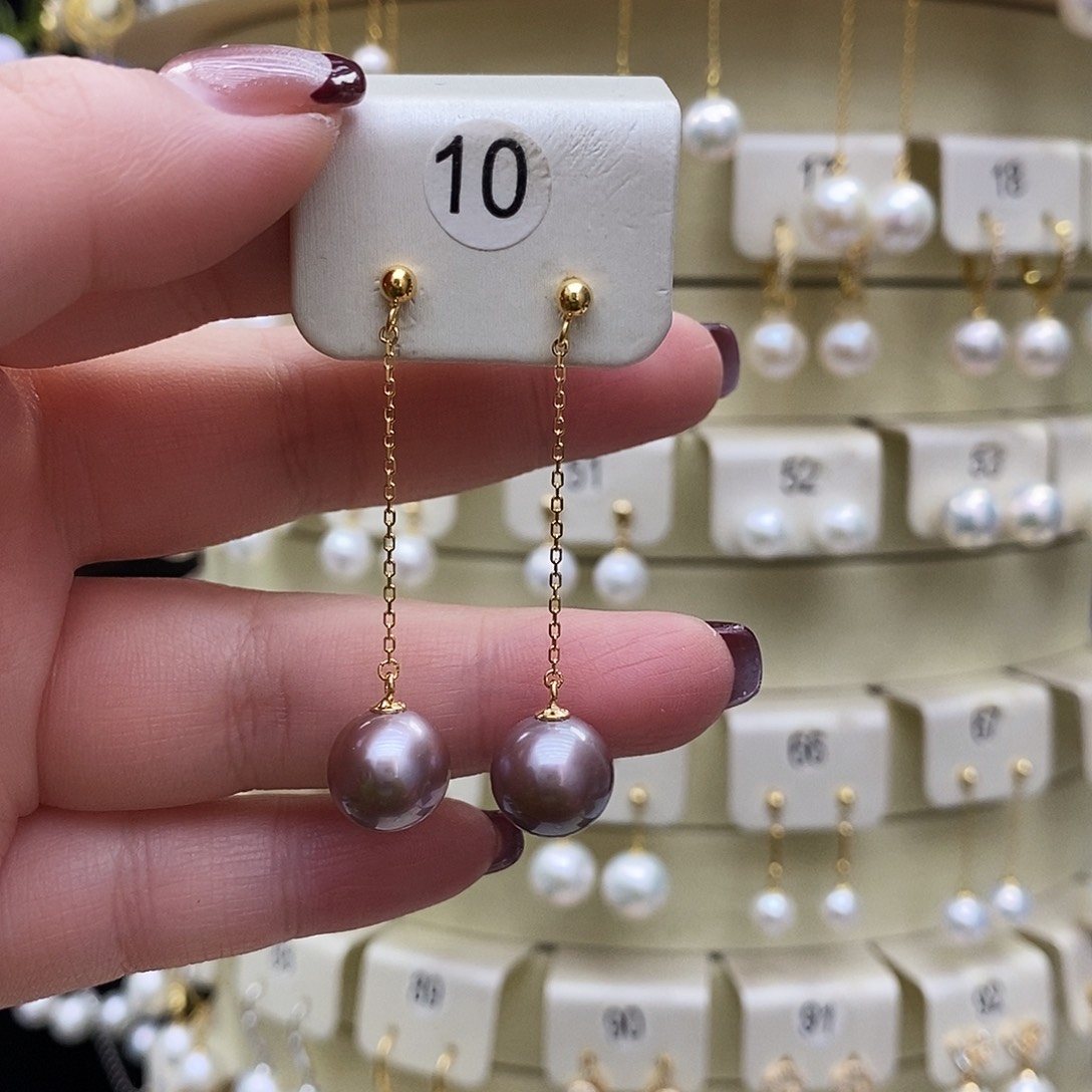 淡水珍珠耳饰银S925镶嵌