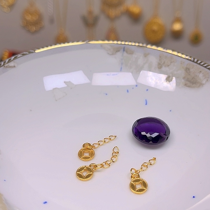 紫晶颈饰银S925镶嵌紫晶925镶嵌43